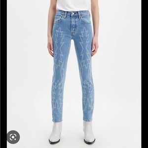 Levi’s 501 skinny western embroidered jeans